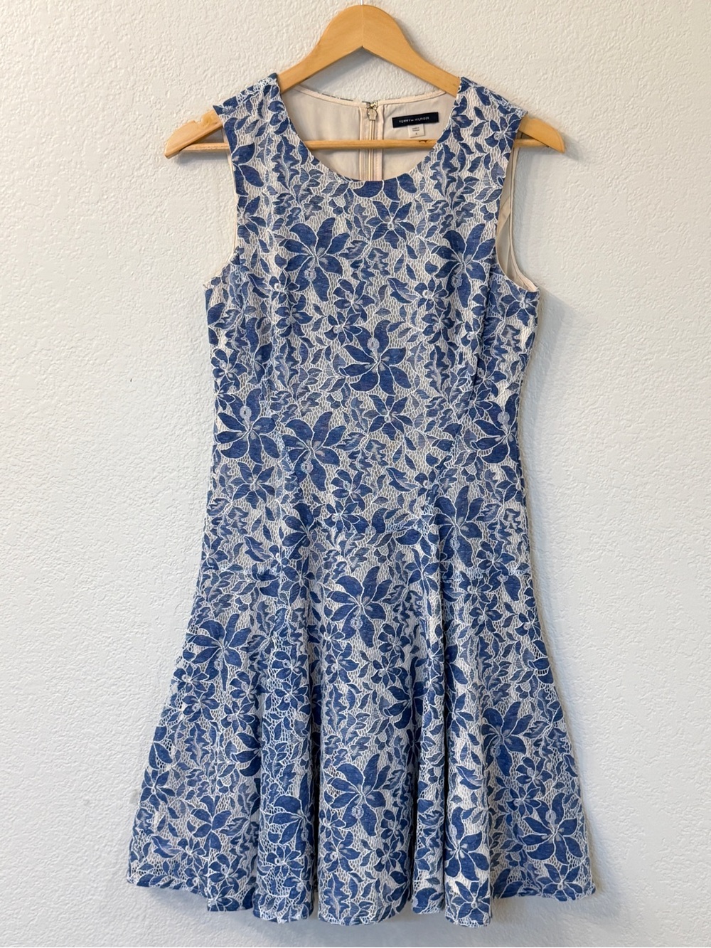 Tommy Hilfiger Blue & Cream Floral Midi Dress
